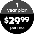 1
year plan $29.99 per mo.